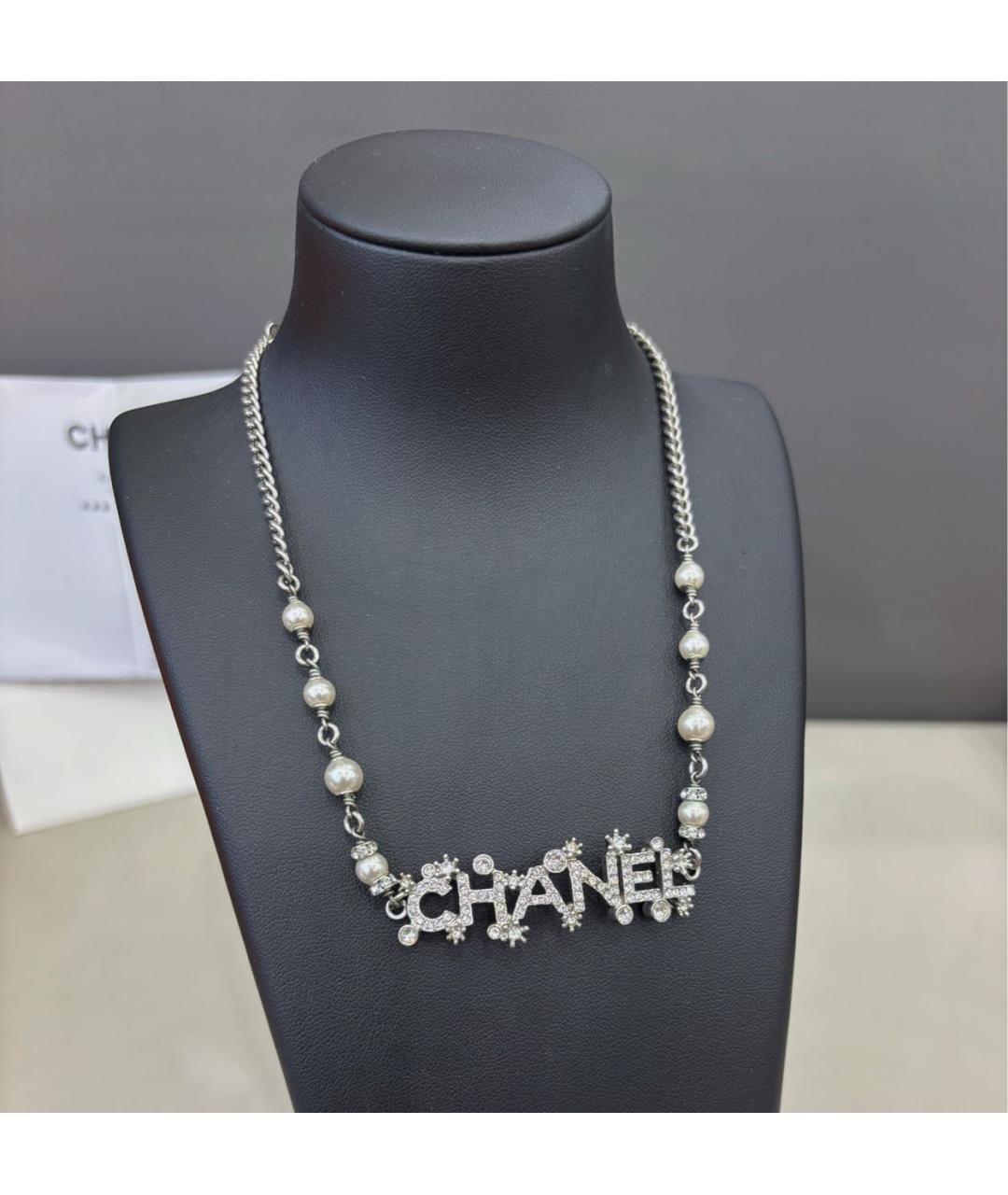 CHANEL Серебряное металлическое колье, фото 7