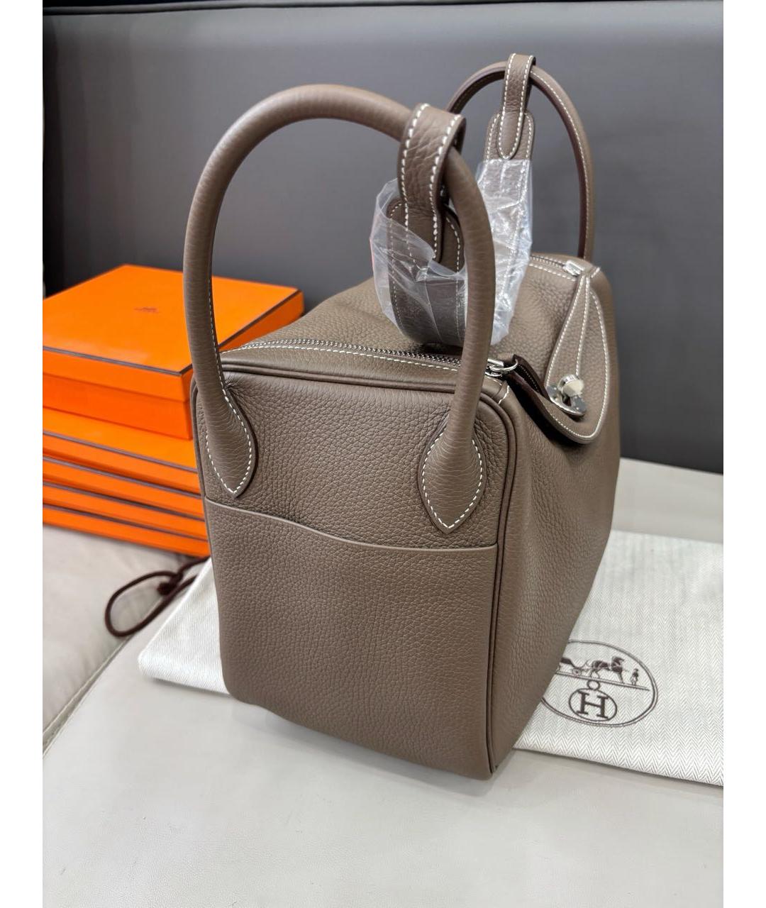 HERMES Коричневая кожаная сумка через плечо, фото 3
