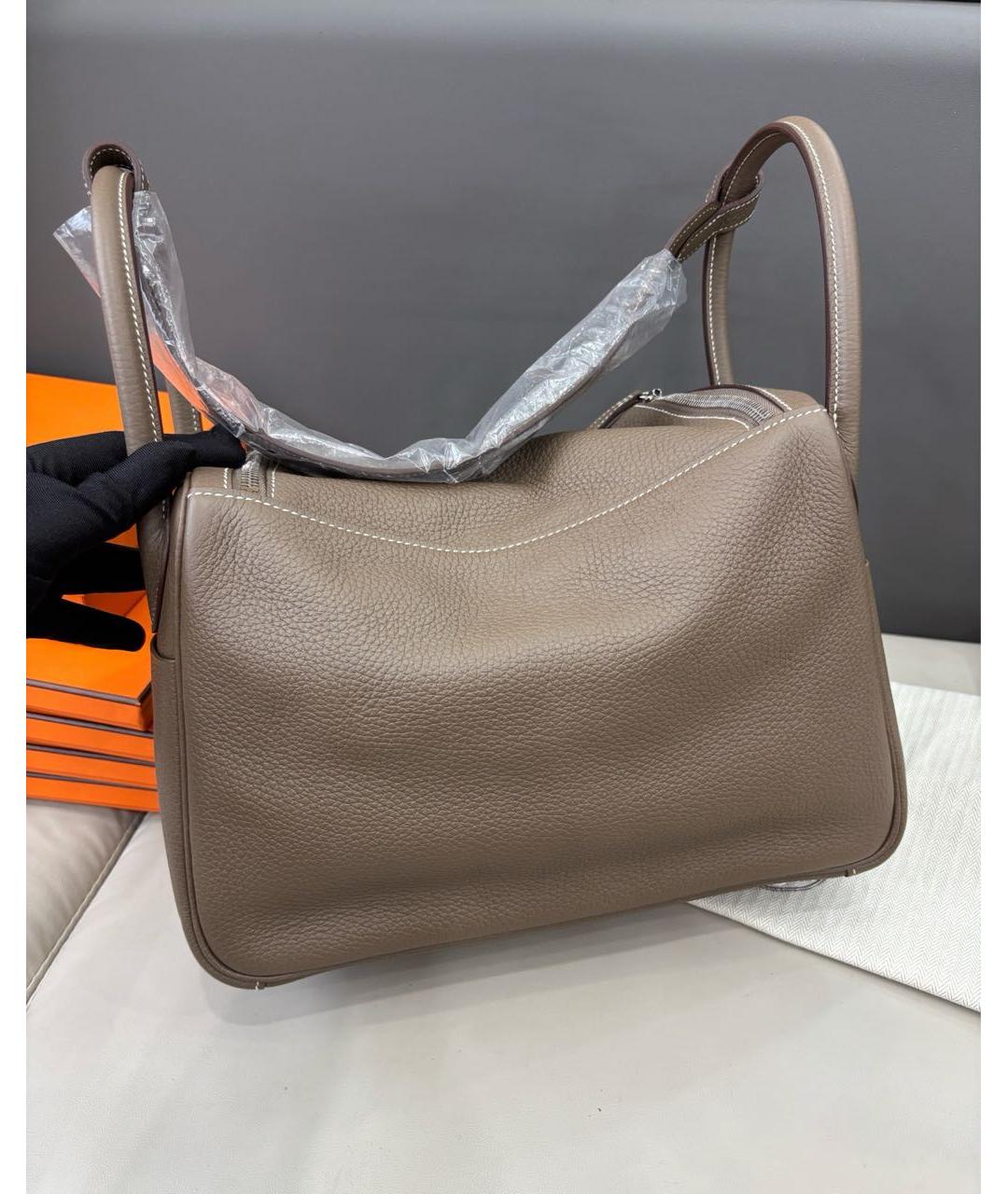 HERMES Коричневая кожаная сумка через плечо, фото 4