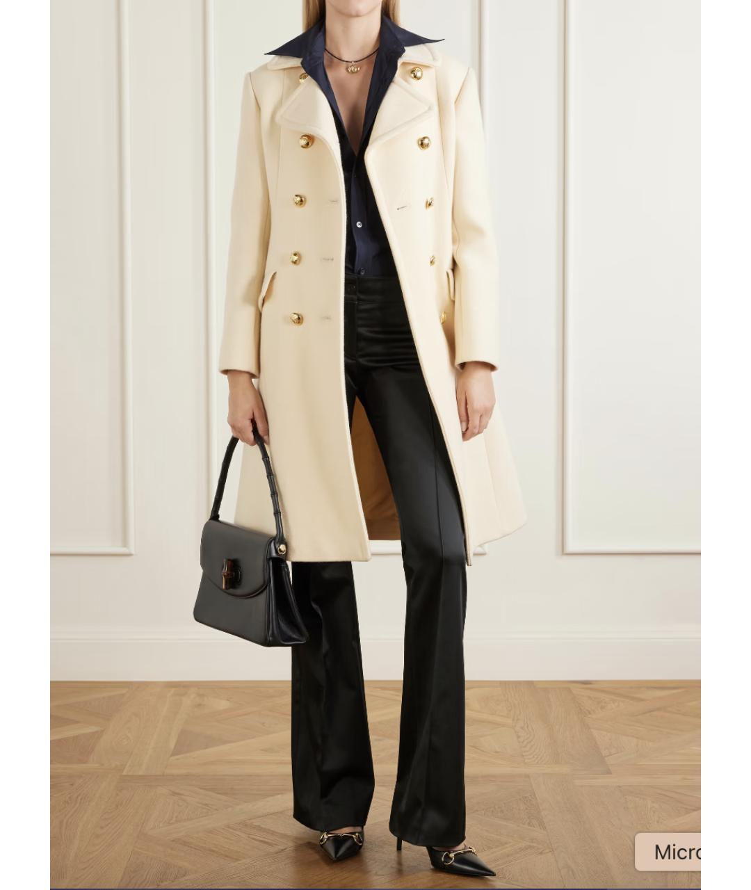 GUCCI Бежевое шерстяное пальто, фото 4