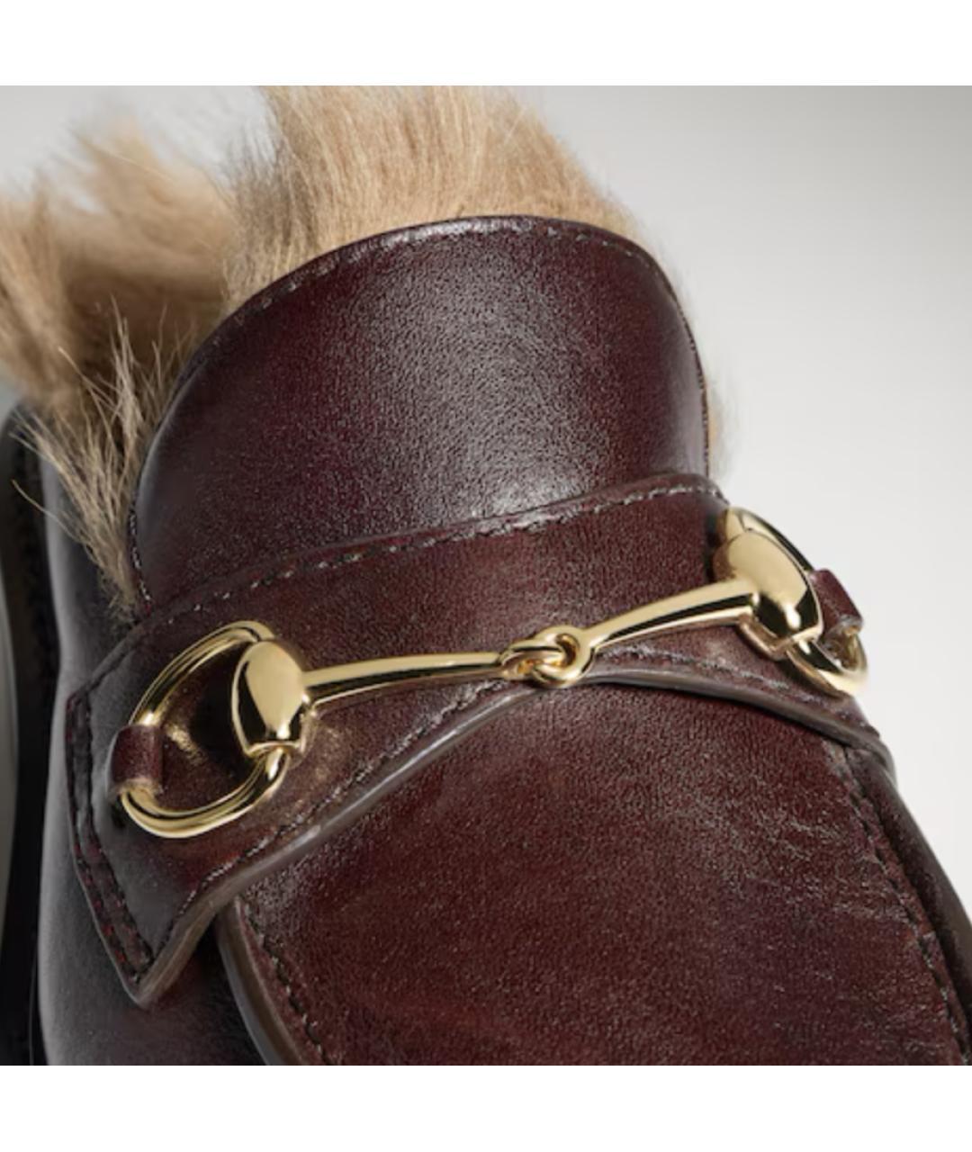GUCCI Коричневые кожаные сабо, фото 2