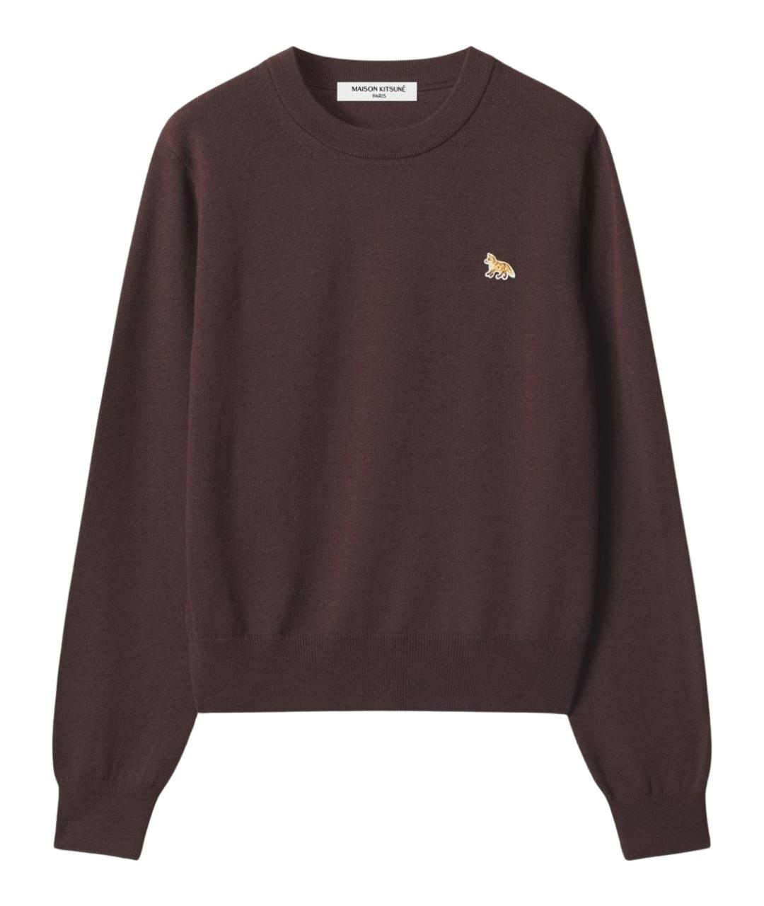 MAISON KITSUNE Коричневый шерстяной джемпер / свитер, фото 1