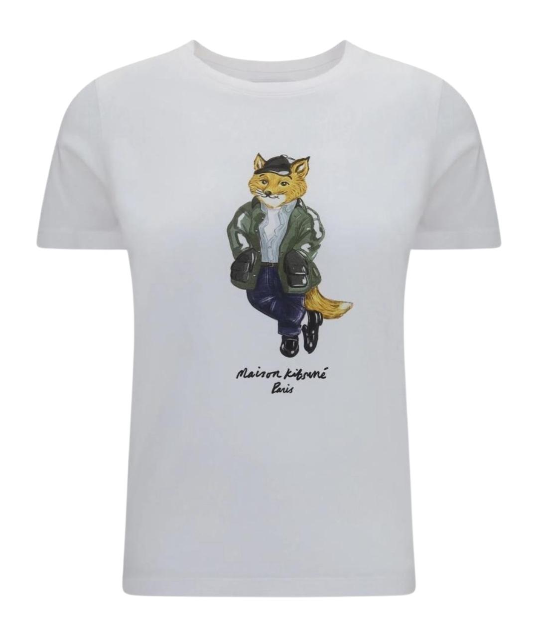 MAISON KITSUNE Белая хлопковая футболка, фото 1
