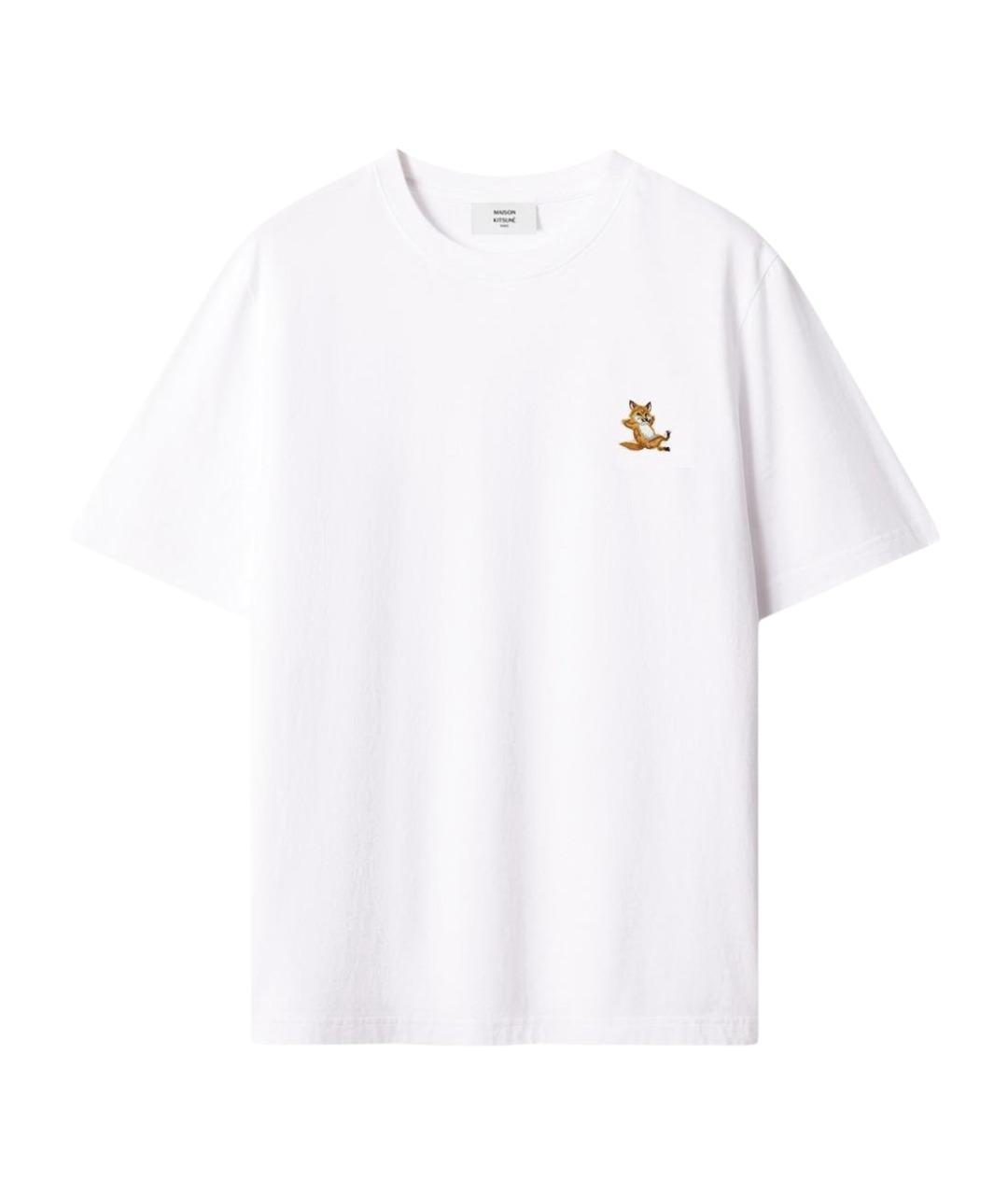 MAISON KITSUNE Белая хлопковая футболка, фото 1