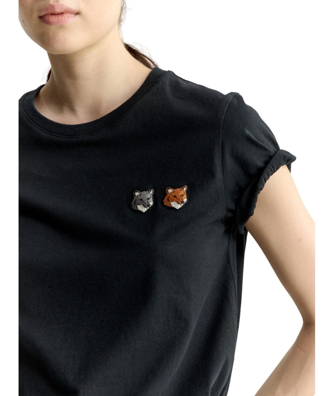 MAISON KITSUNE Серая хлопковая футболка, фото 3
