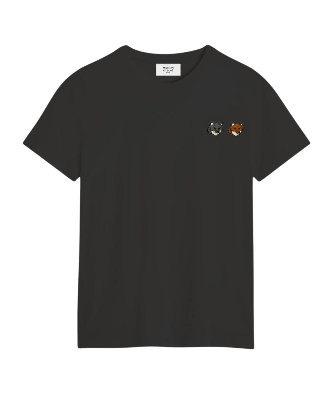 MAISON KITSUNE Серая хлопковая футболка, фото 1