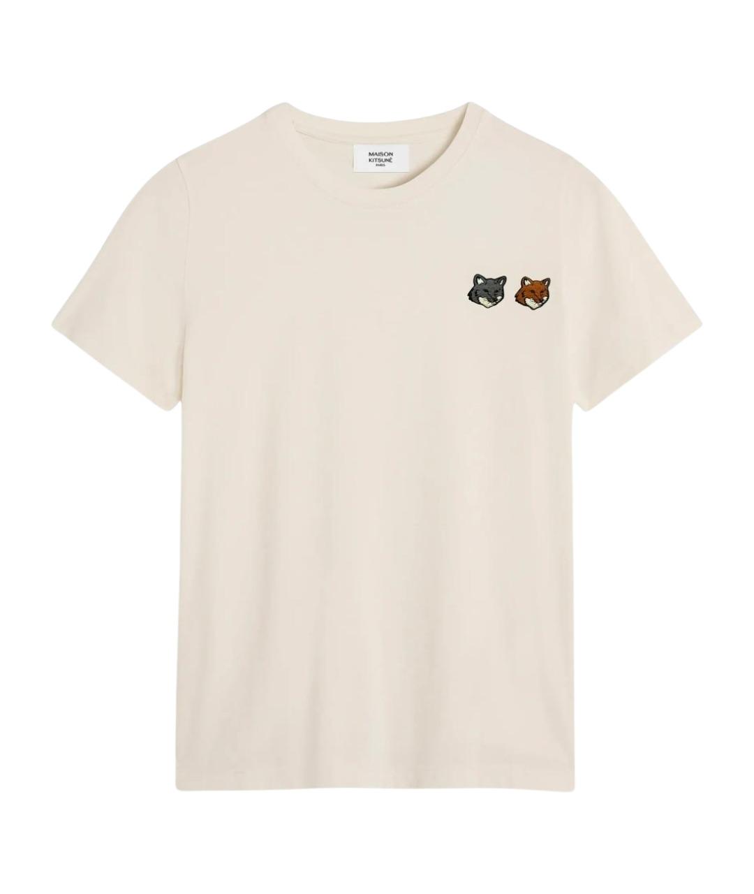 MAISON KITSUNE Белая хлопковая футболка, фото 1