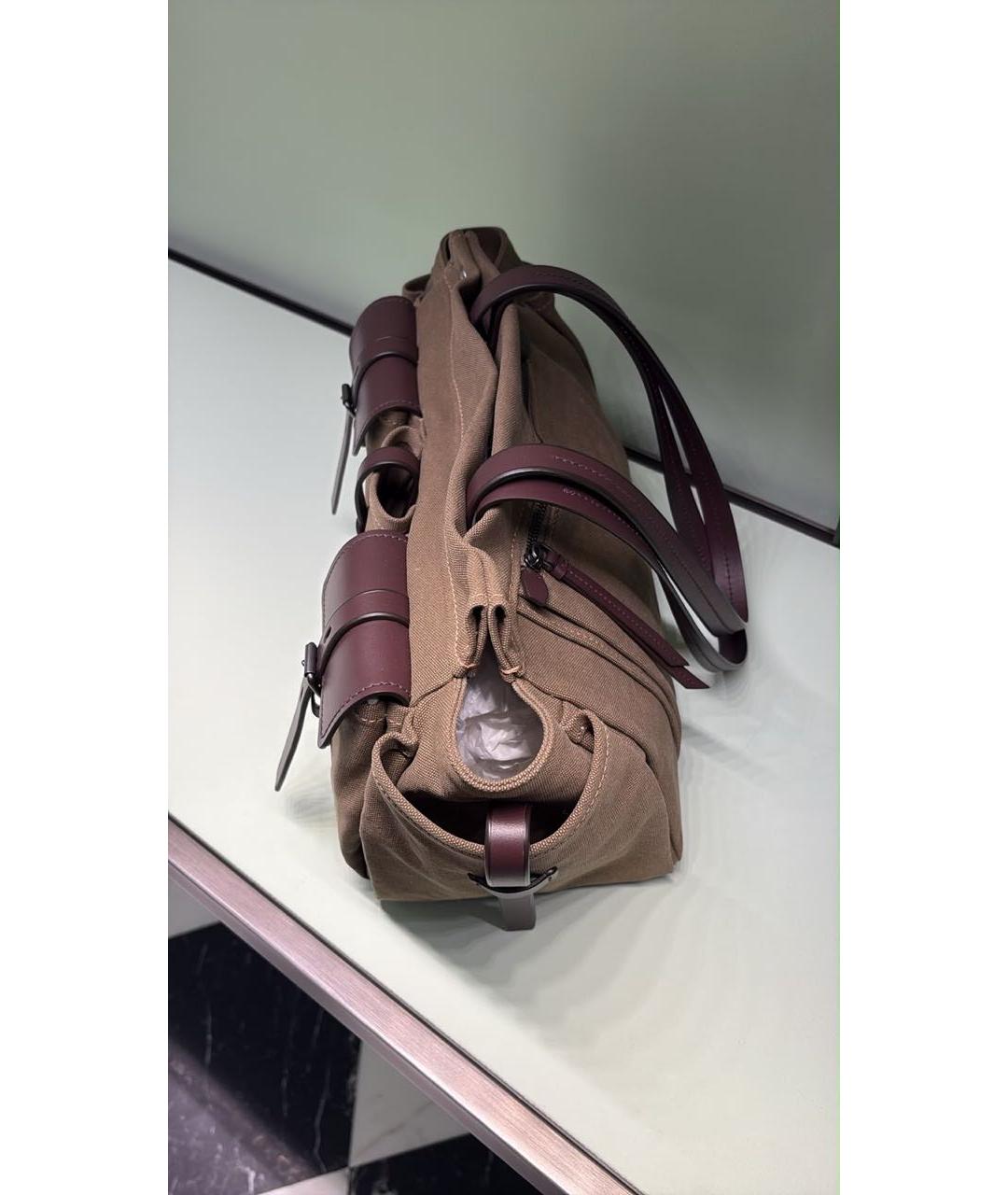 PRADA Хаки сумка тоут из канвы, фото 3