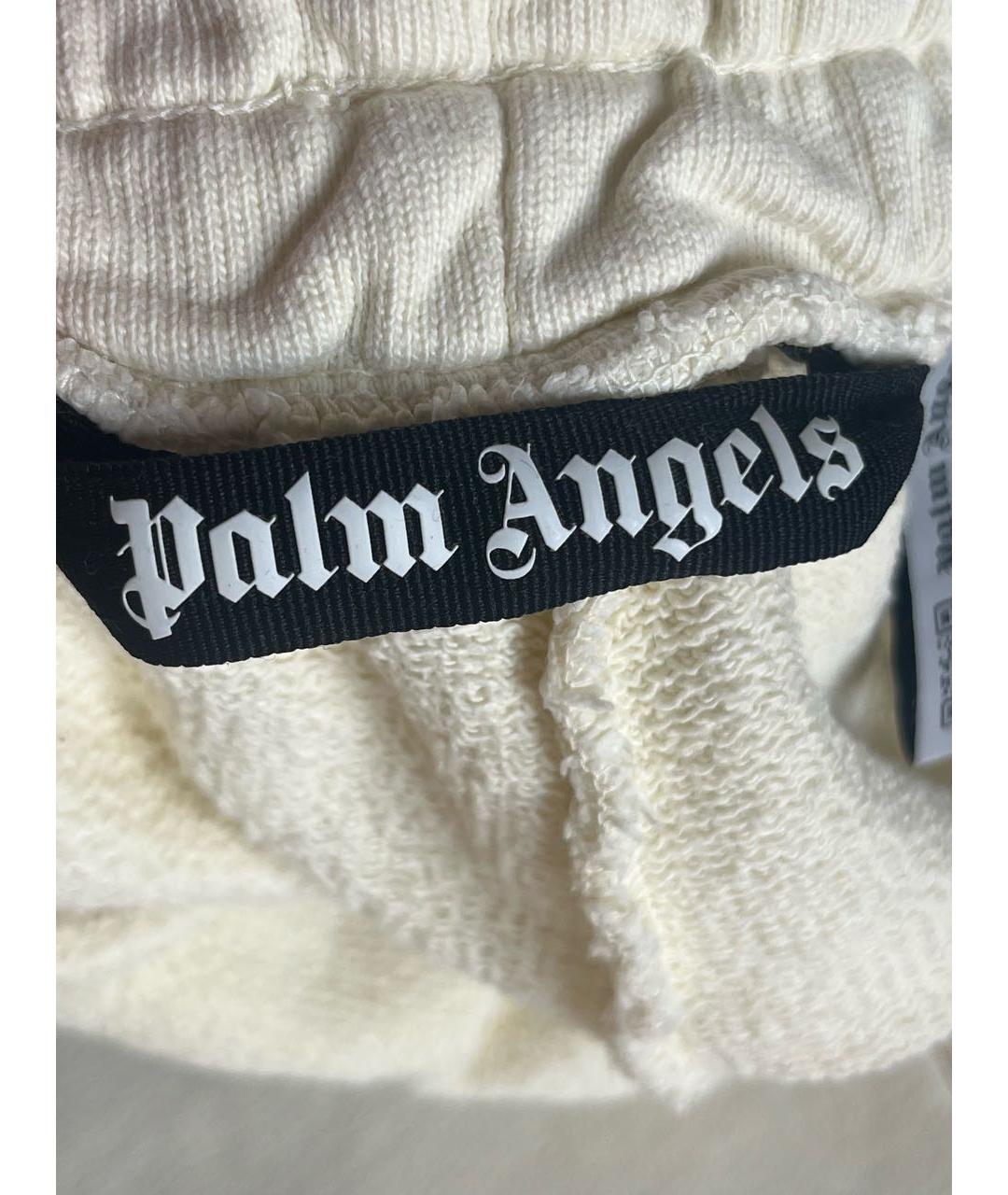 PALM ANGELS Белые хлопковые спортивные брюки и шорты, фото 3