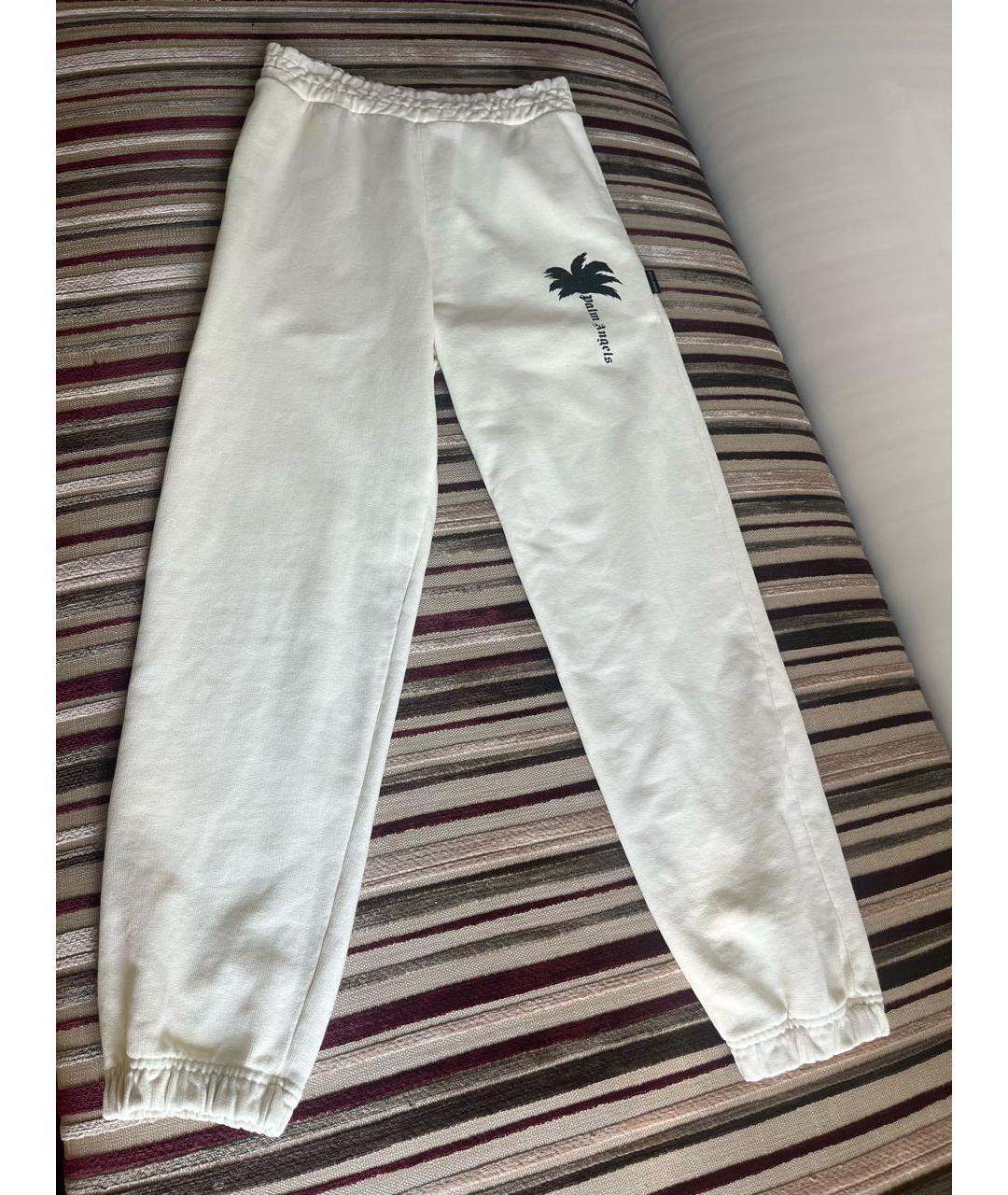 PALM ANGELS Белые хлопковые спортивные брюки и шорты, фото 9