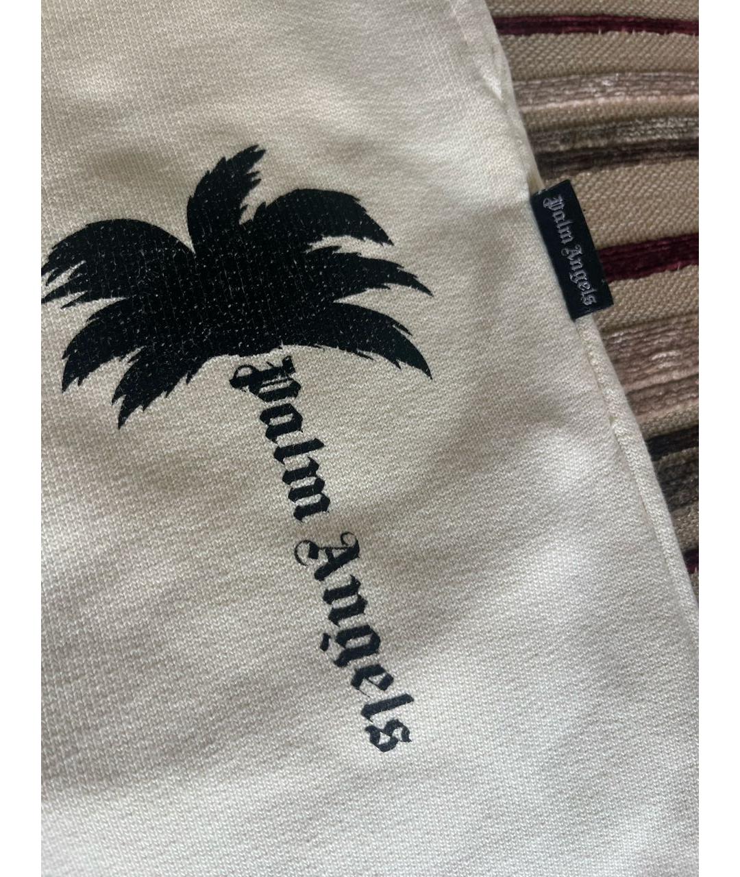 PALM ANGELS Белые хлопковые спортивные брюки и шорты, фото 4