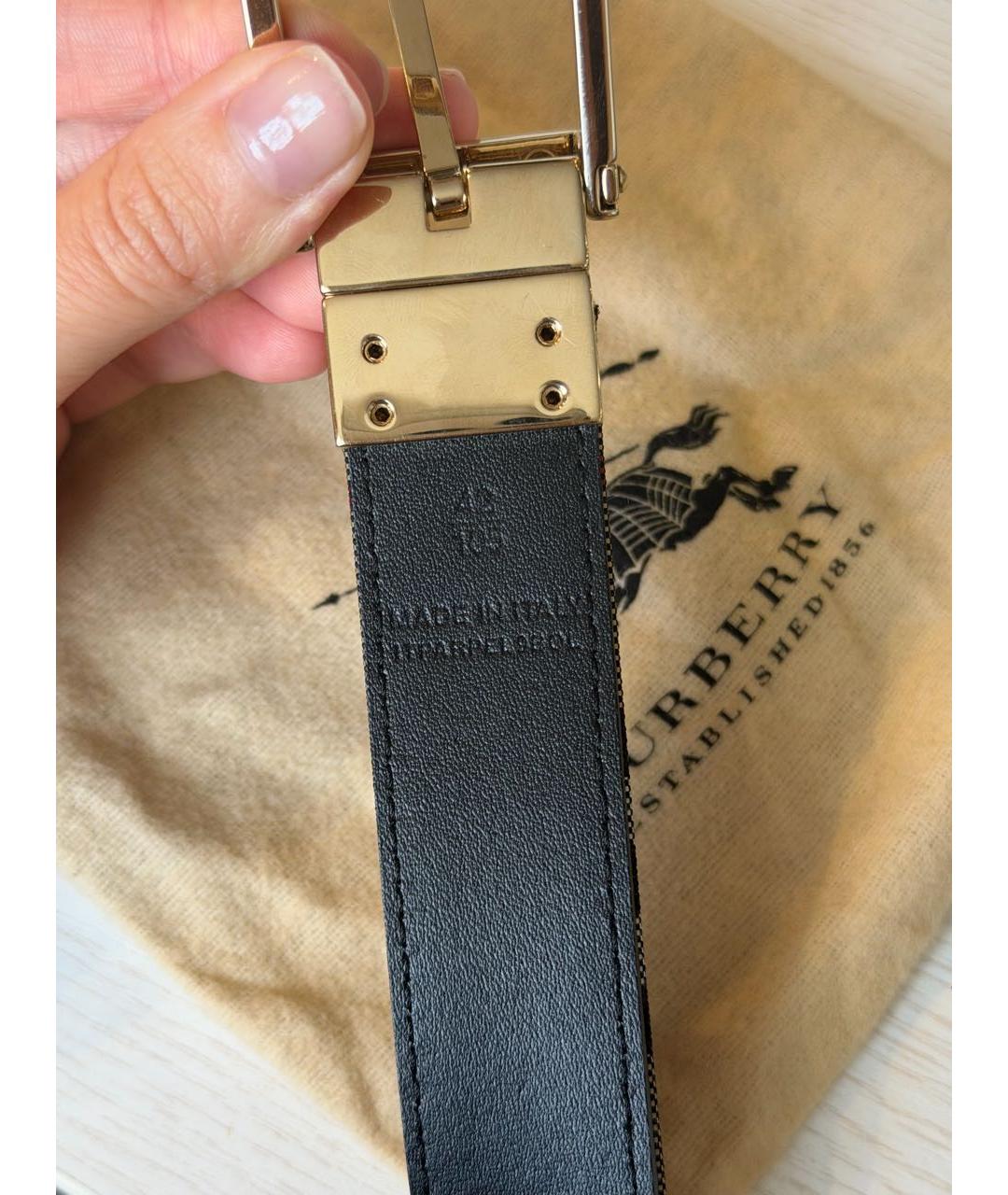 BURBERRY Бежевый кожаный ремень, фото 3