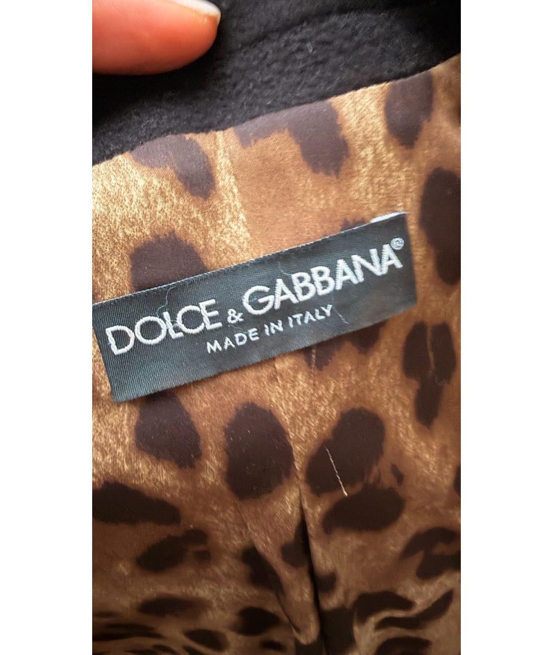 DOLCE&GABBANA Черное шерстяное пальто, фото 3