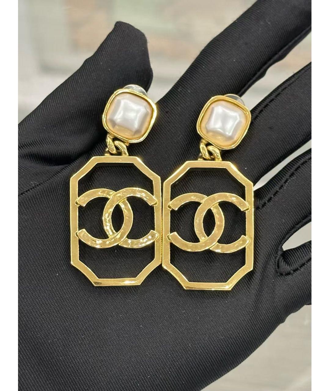 CHANEL Черные металлические серьги, фото 2