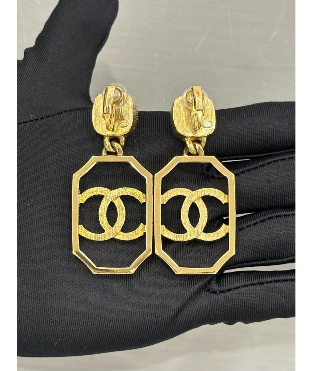 CHANEL Черные металлические серьги, фото 3