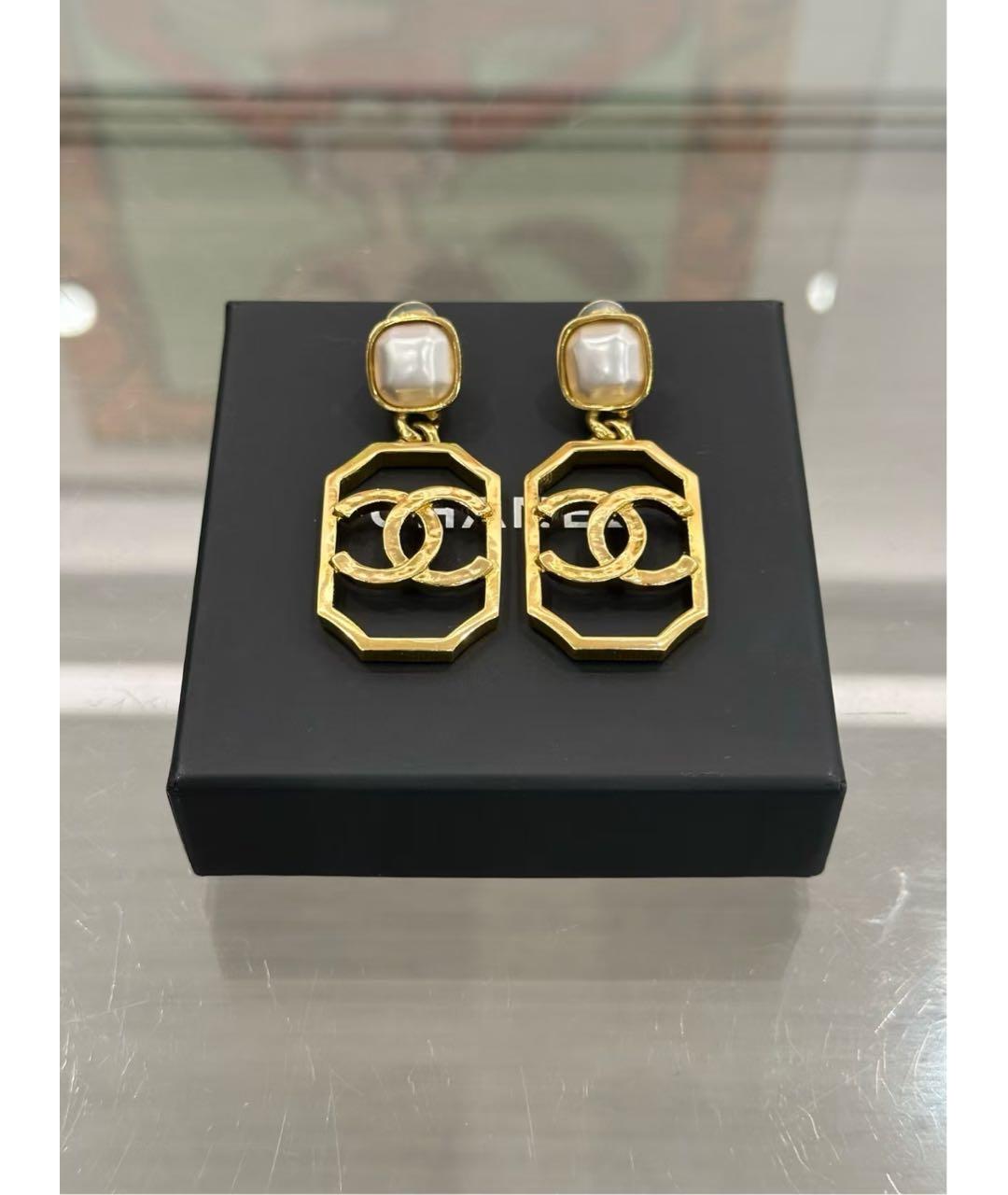 CHANEL Черные металлические серьги, фото 4