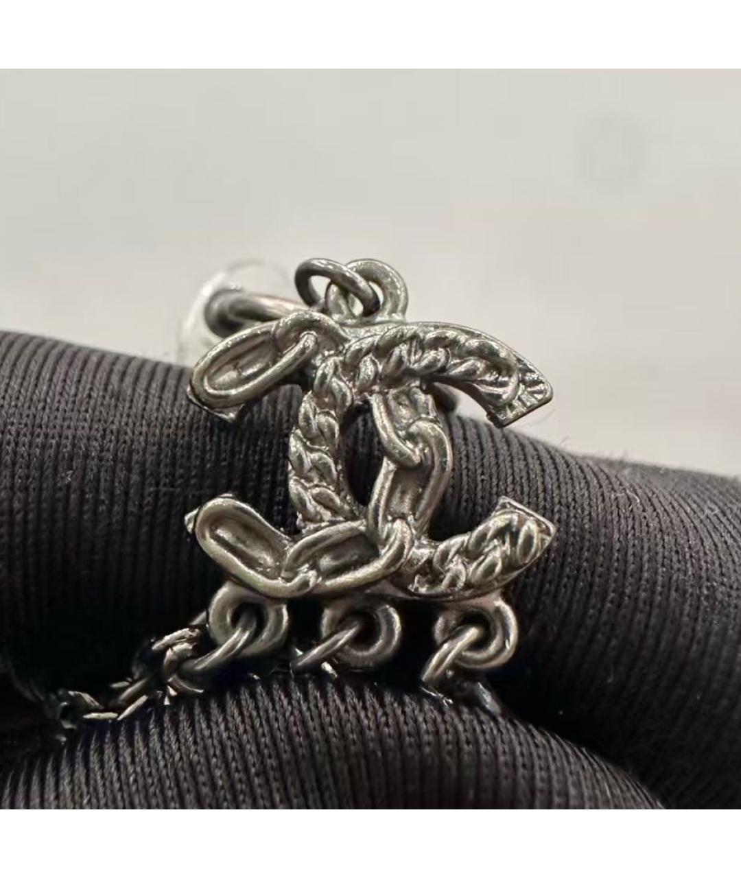 CHANEL Серебряные металлические серьги, фото 3