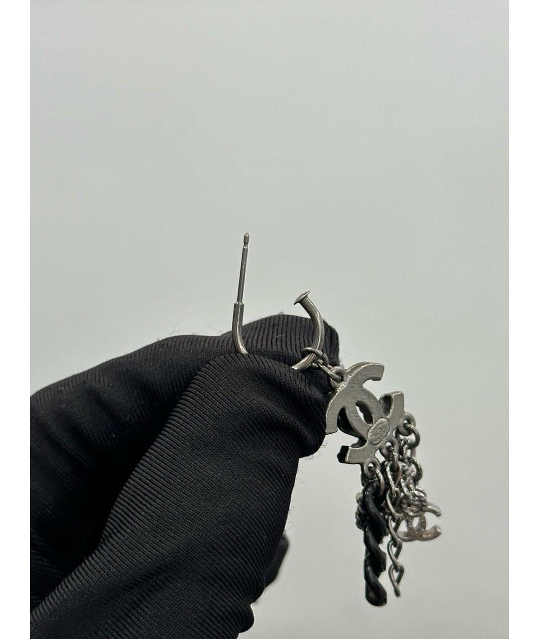 CHANEL Серебряные металлические серьги, фото 5