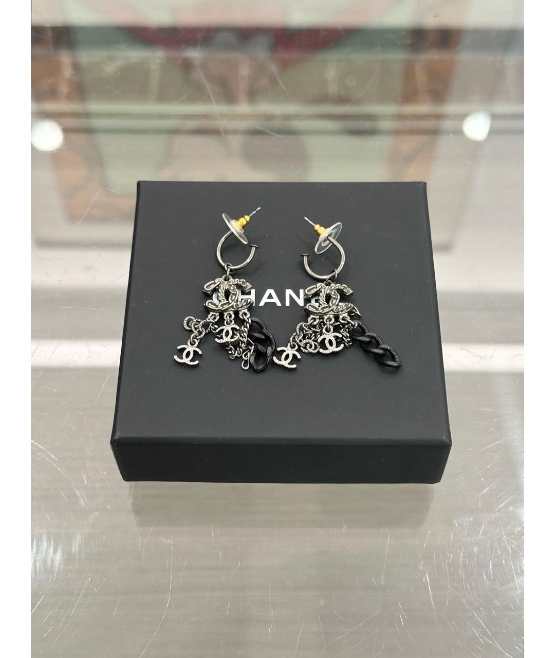 CHANEL Серебряные металлические серьги, фото 2