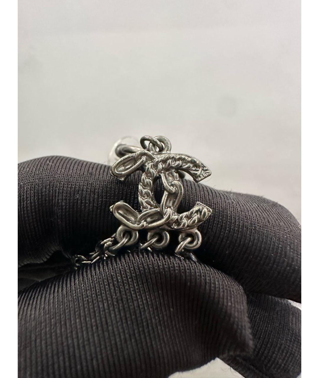 CHANEL Серебряные металлические серьги, фото 4