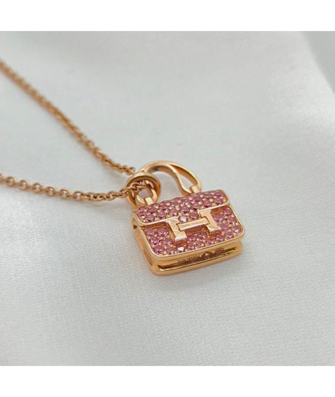 HERMES Розовое колье из розового золота, фото 4