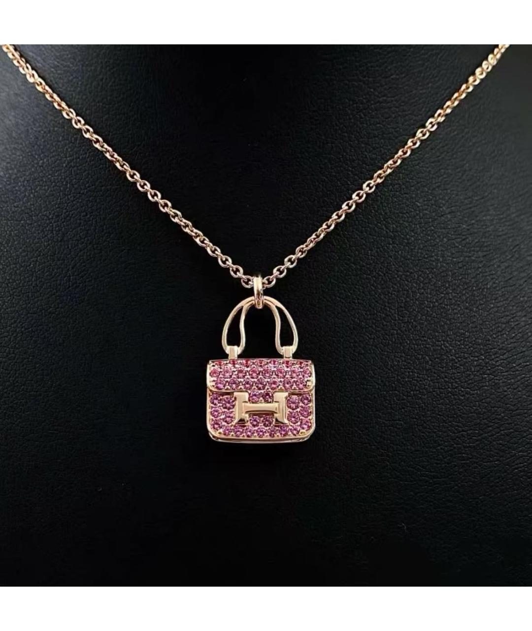 HERMES Розовое колье из розового золота, фото 5