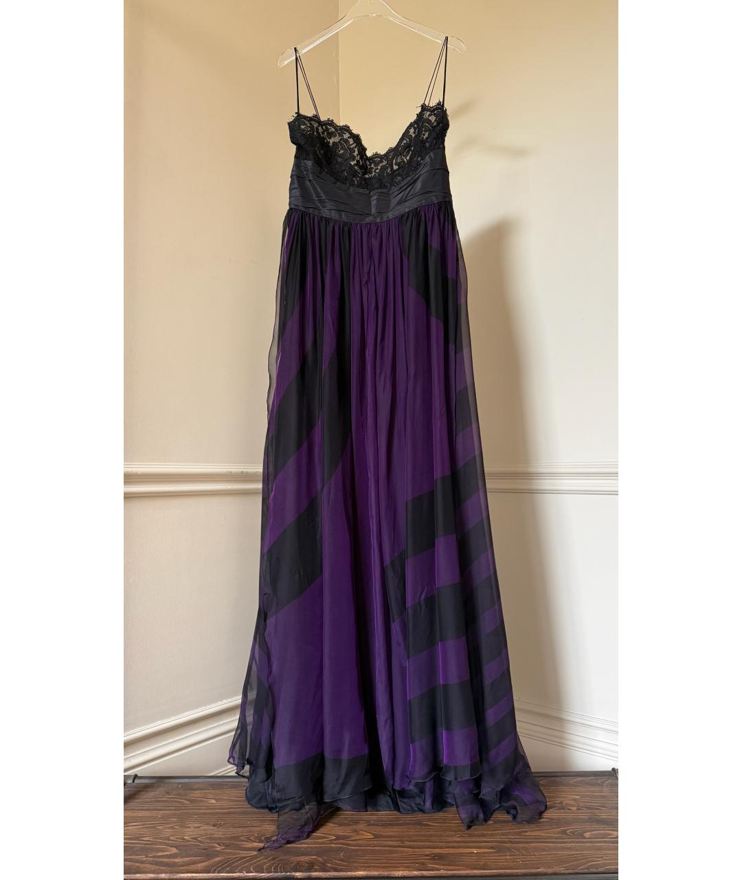 ELIE SAAB Фиолетовое шелковое вечернее платье, фото 6