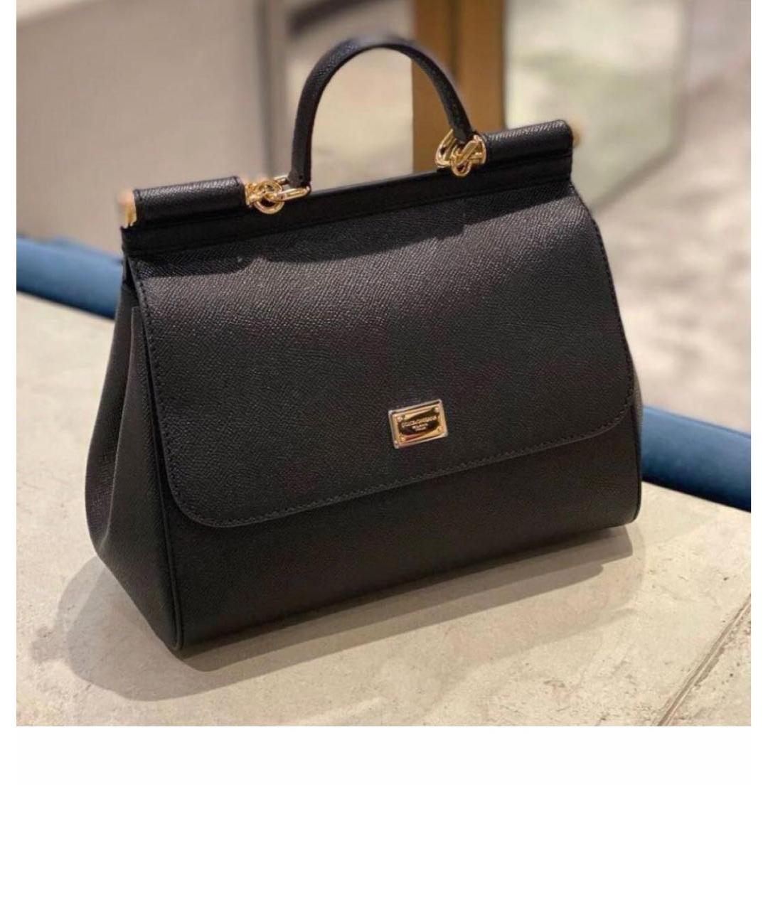 DOLCE&GABBANA Черная кожаная сумка через плечо, фото 2