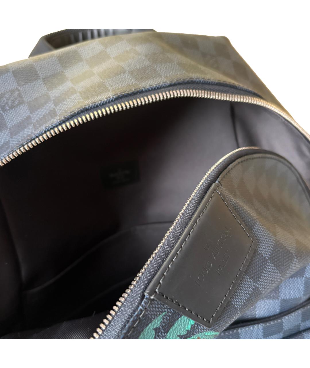 LOUIS VUITTON Темно-синий рюкзак из канвы, фото 4