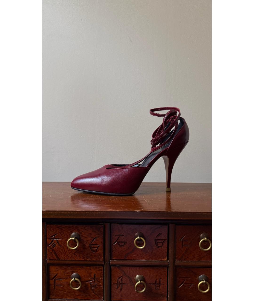 CELINE Бордовые кожаные туфли, фото 8