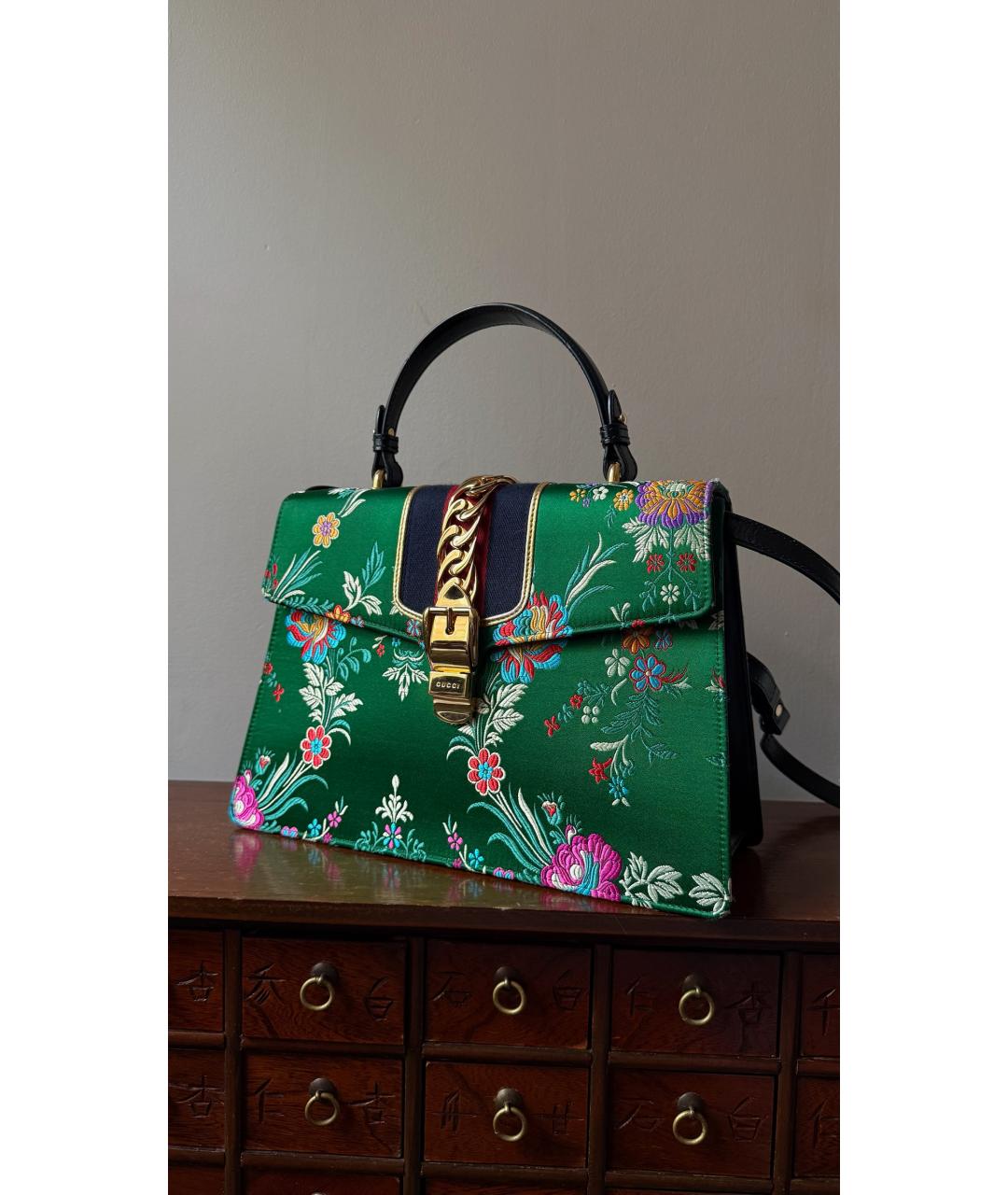 GUCCI Зеленая сумка тоут, фото 6