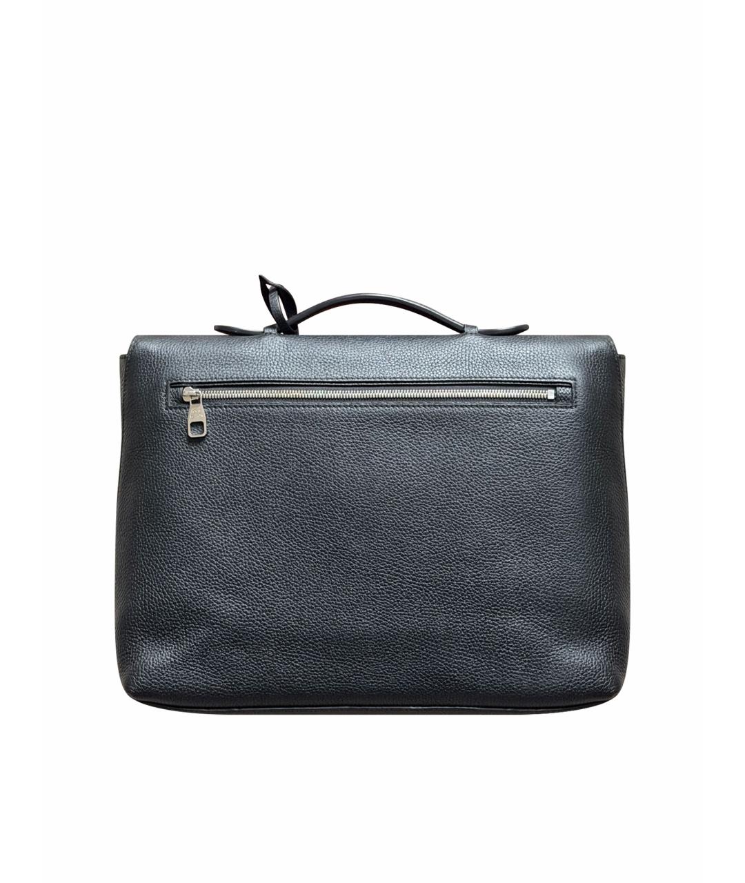 LOUIS VUITTON Черный кожаный портфель, фото 1