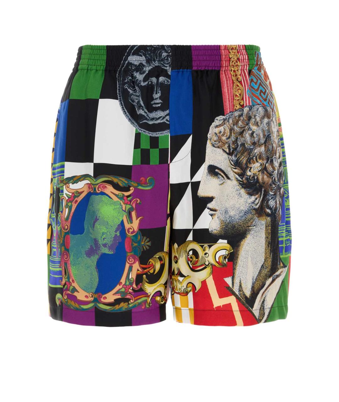 VERSACE Мульти шелковые шорты, фото 3