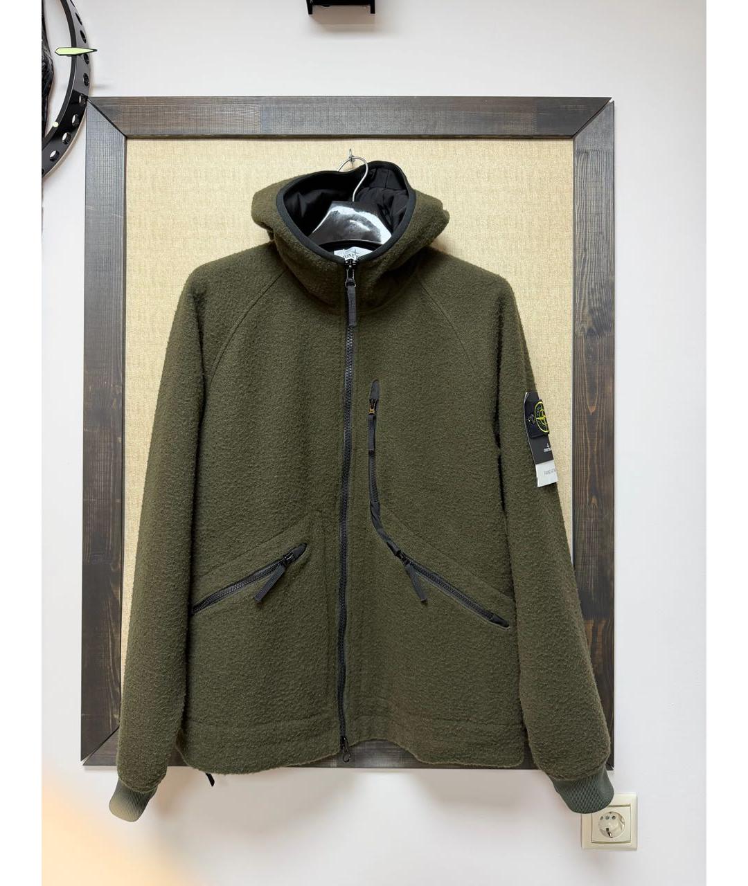 STONE ISLAND Зеленая шерстяная куртка, фото 9