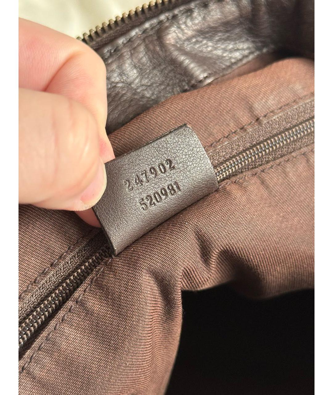 GUCCI Коричневая сумка с короткими ручками из канвы, фото 6