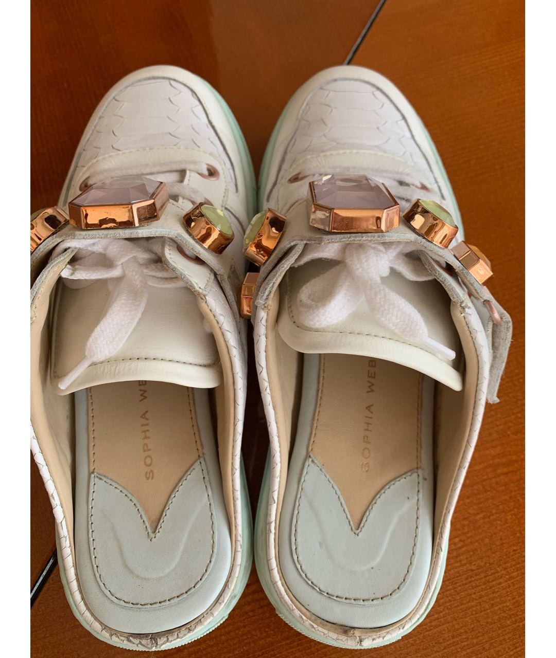 SOPHIA WEBSTER Белые кожаные кроссовки, фото 3