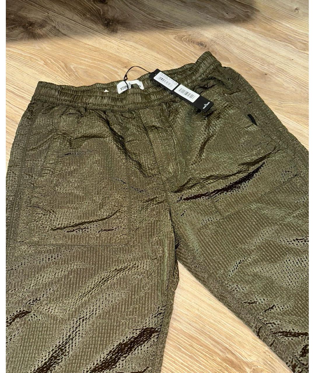 STONE ISLAND Хаки нейлоновые повседневные брюки, фото 3