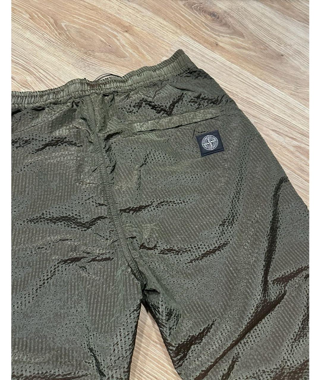 STONE ISLAND Хаки нейлоновые повседневные брюки, фото 6