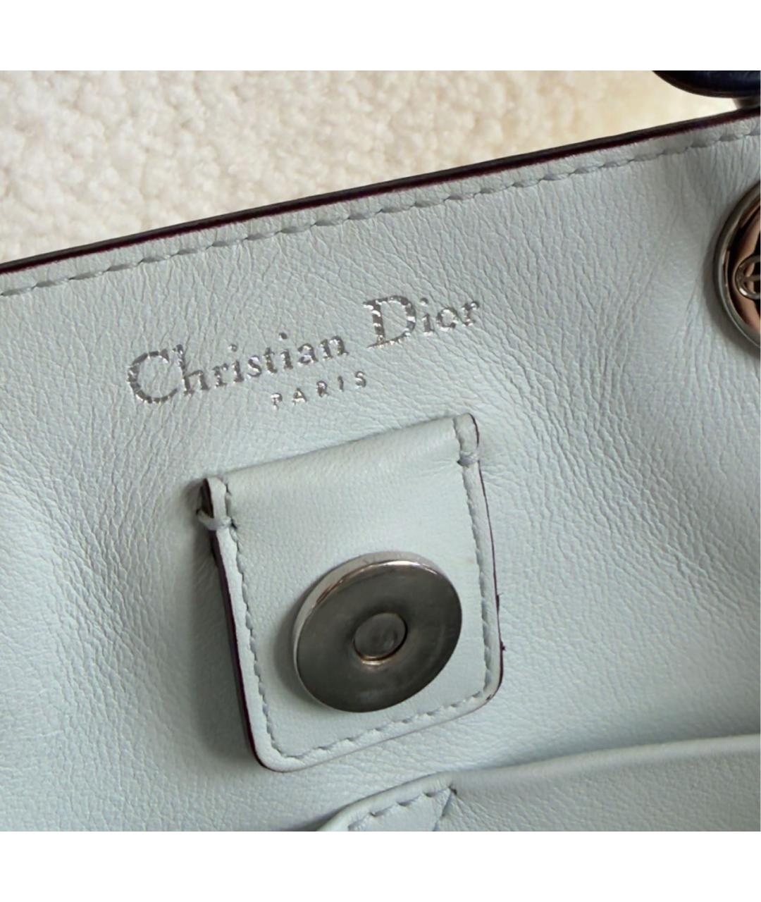 CHRISTIAN DIOR Темно-синяя кожаная сумка через плечо, фото 7