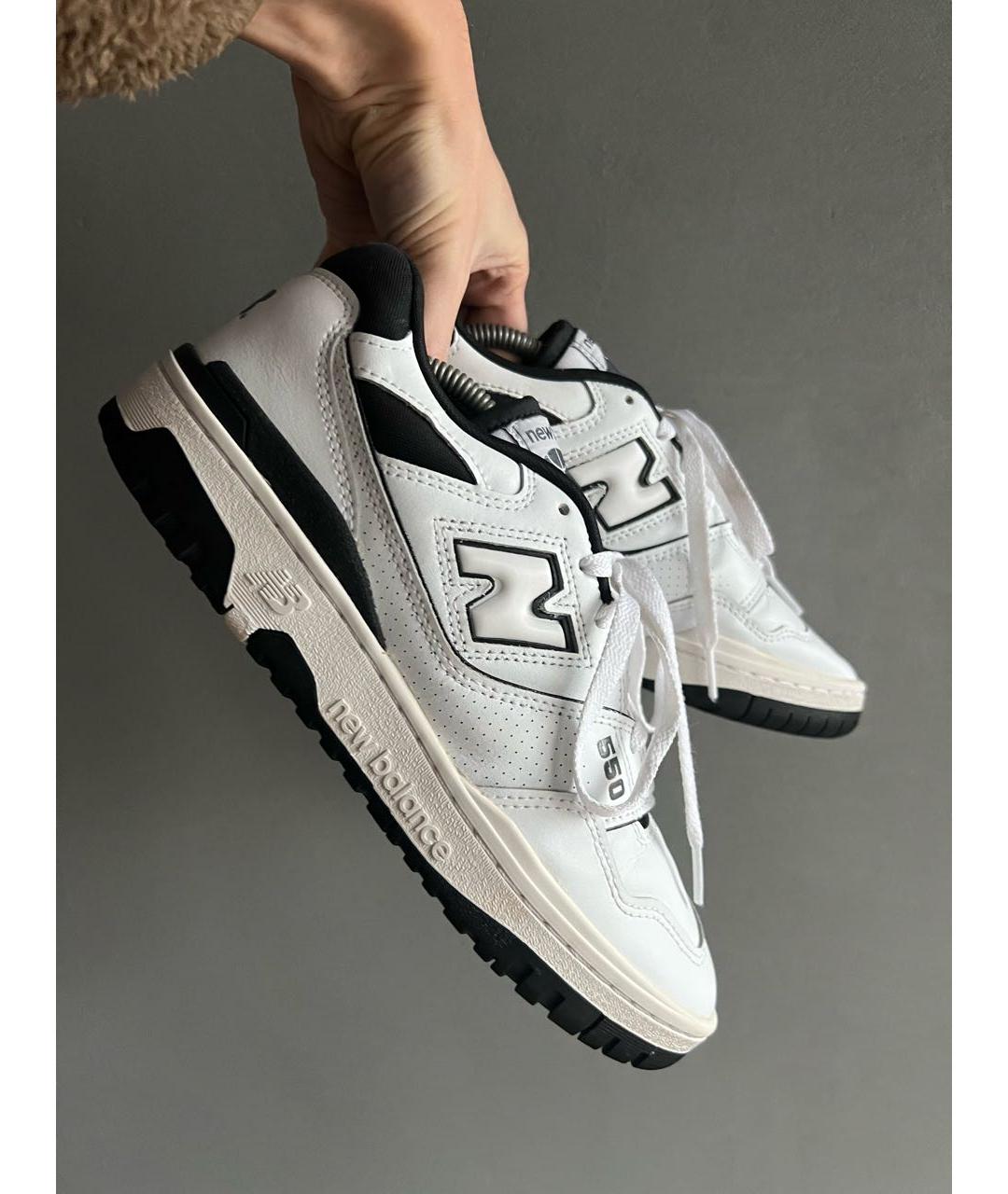 NEW BALANCE Белые кожаные низкие кроссовки / кеды, фото 3