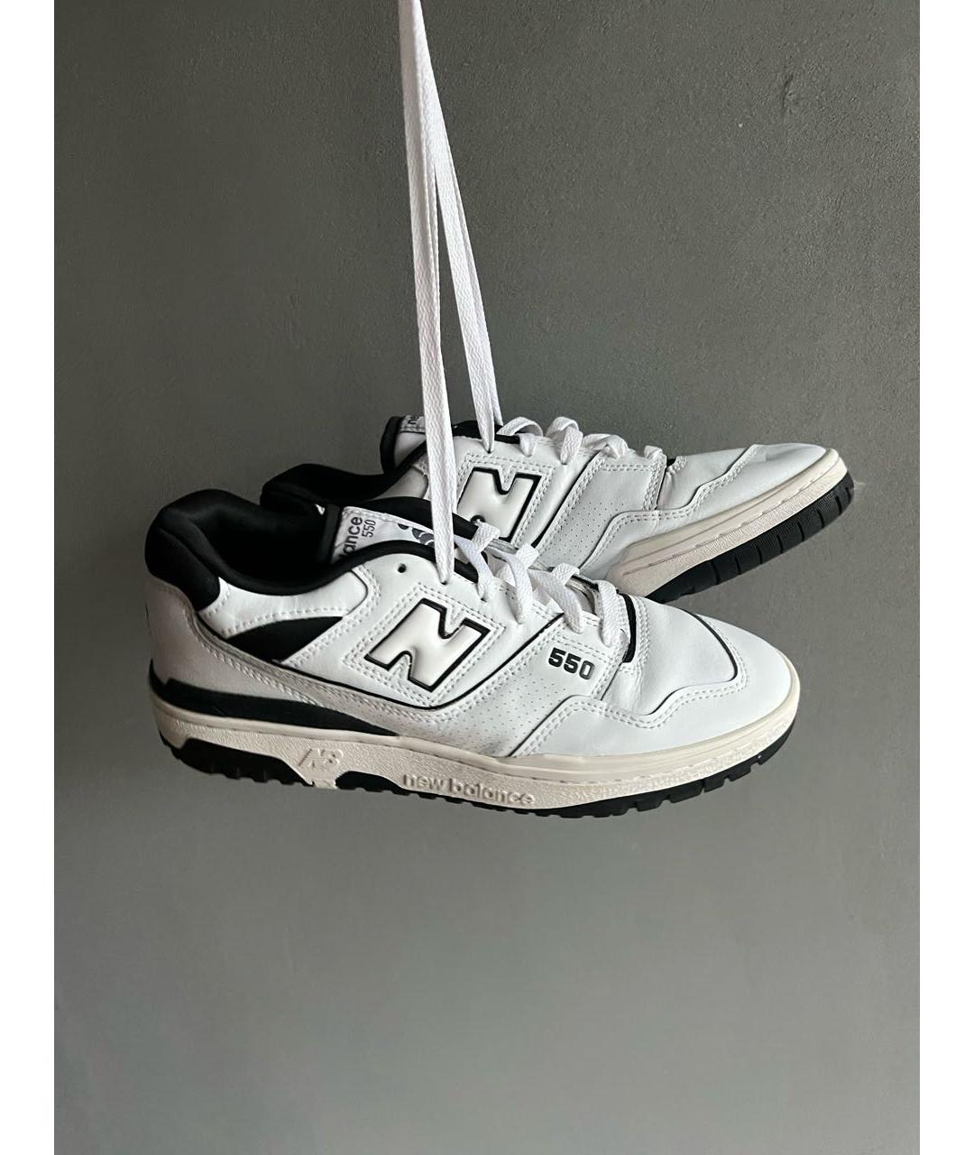 NEW BALANCE Белые кожаные низкие кроссовки / кеды, фото 2