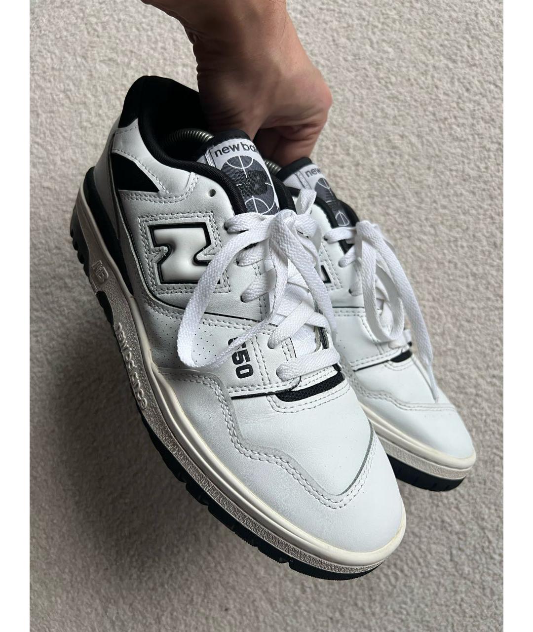 NEW BALANCE Белые кожаные низкие кроссовки / кеды, фото 7