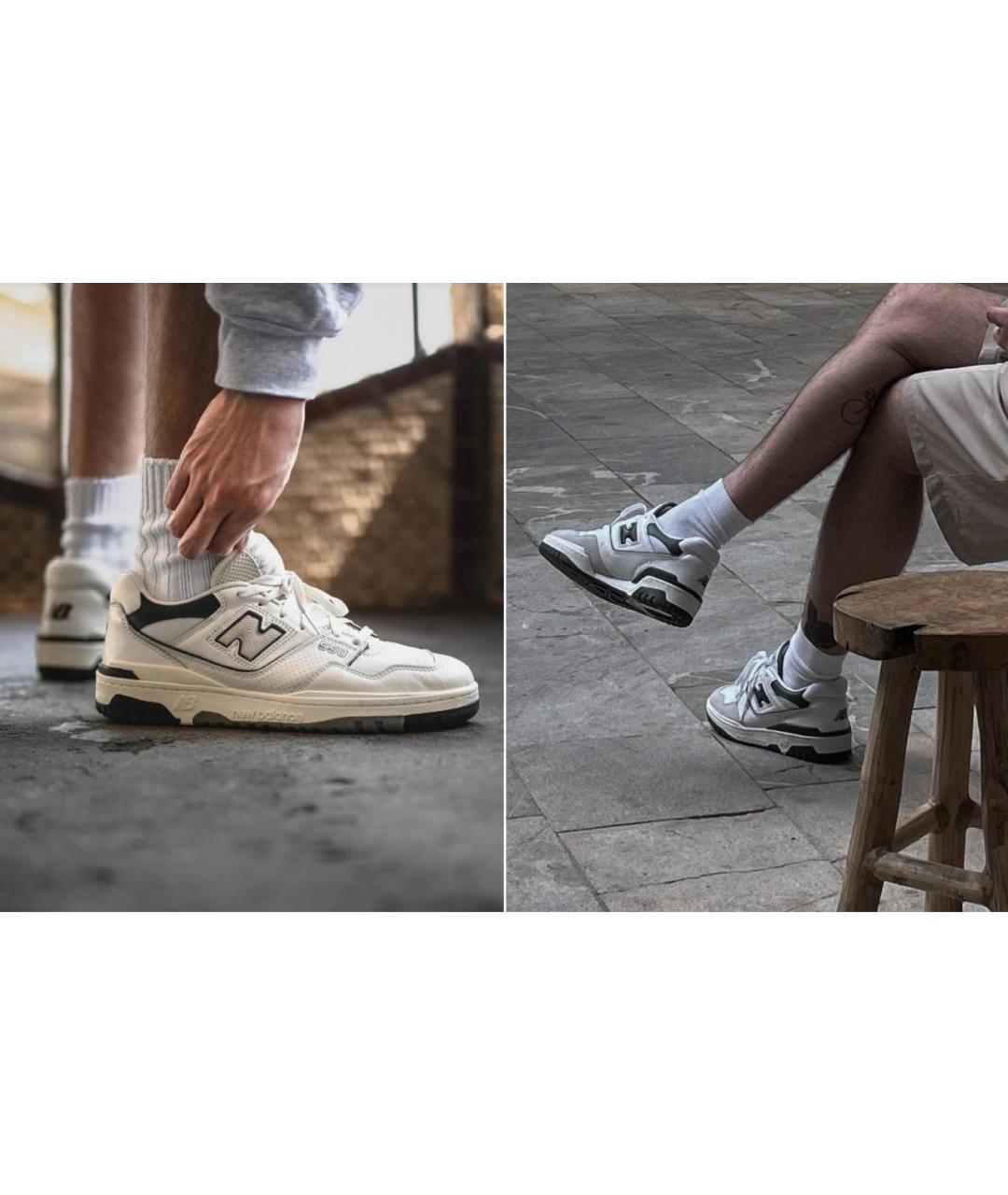 NEW BALANCE Белые кожаные низкие кроссовки / кеды, фото 6