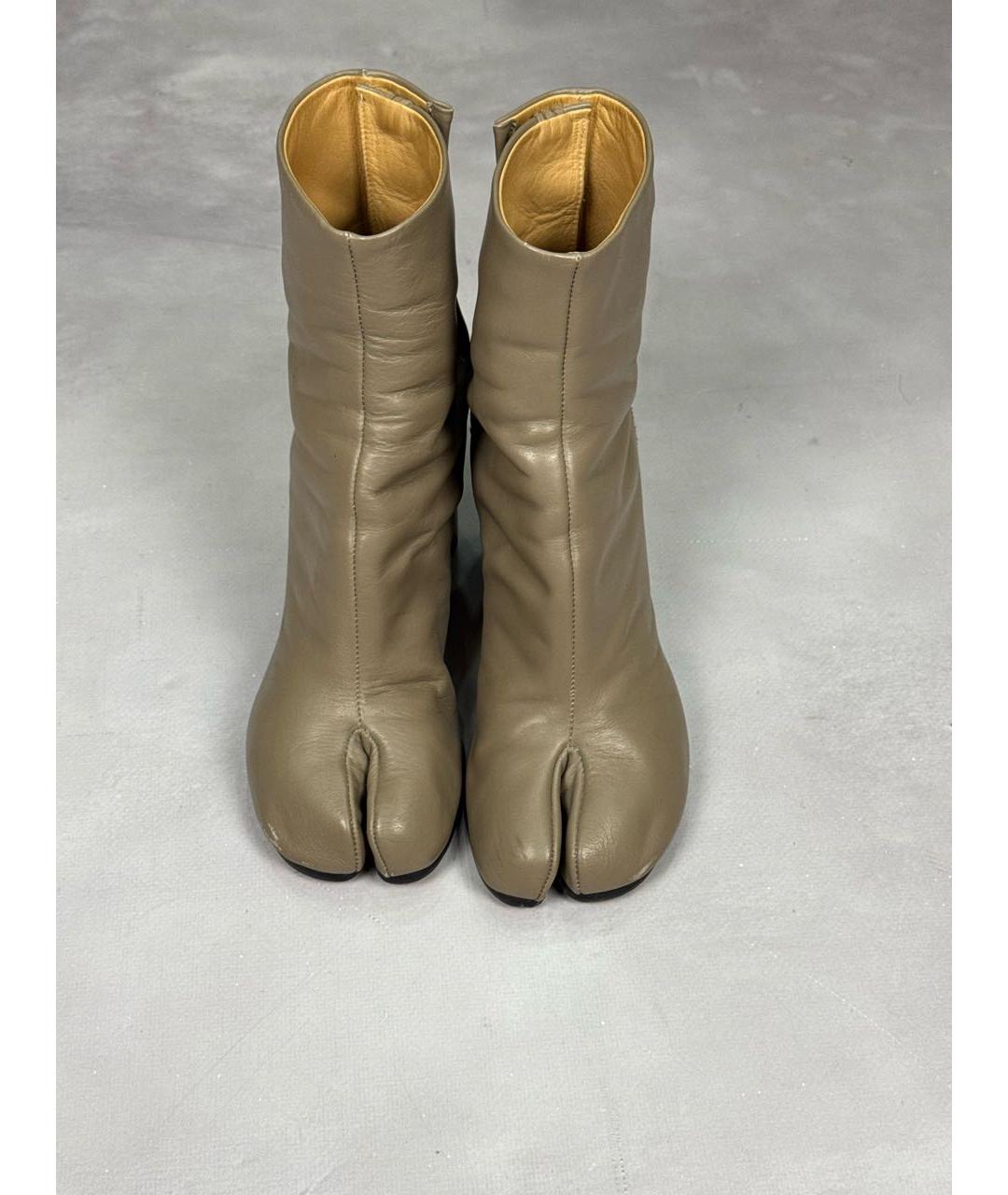MAISON MARGIELA Бежевые кожаные ботильоны, фото 3