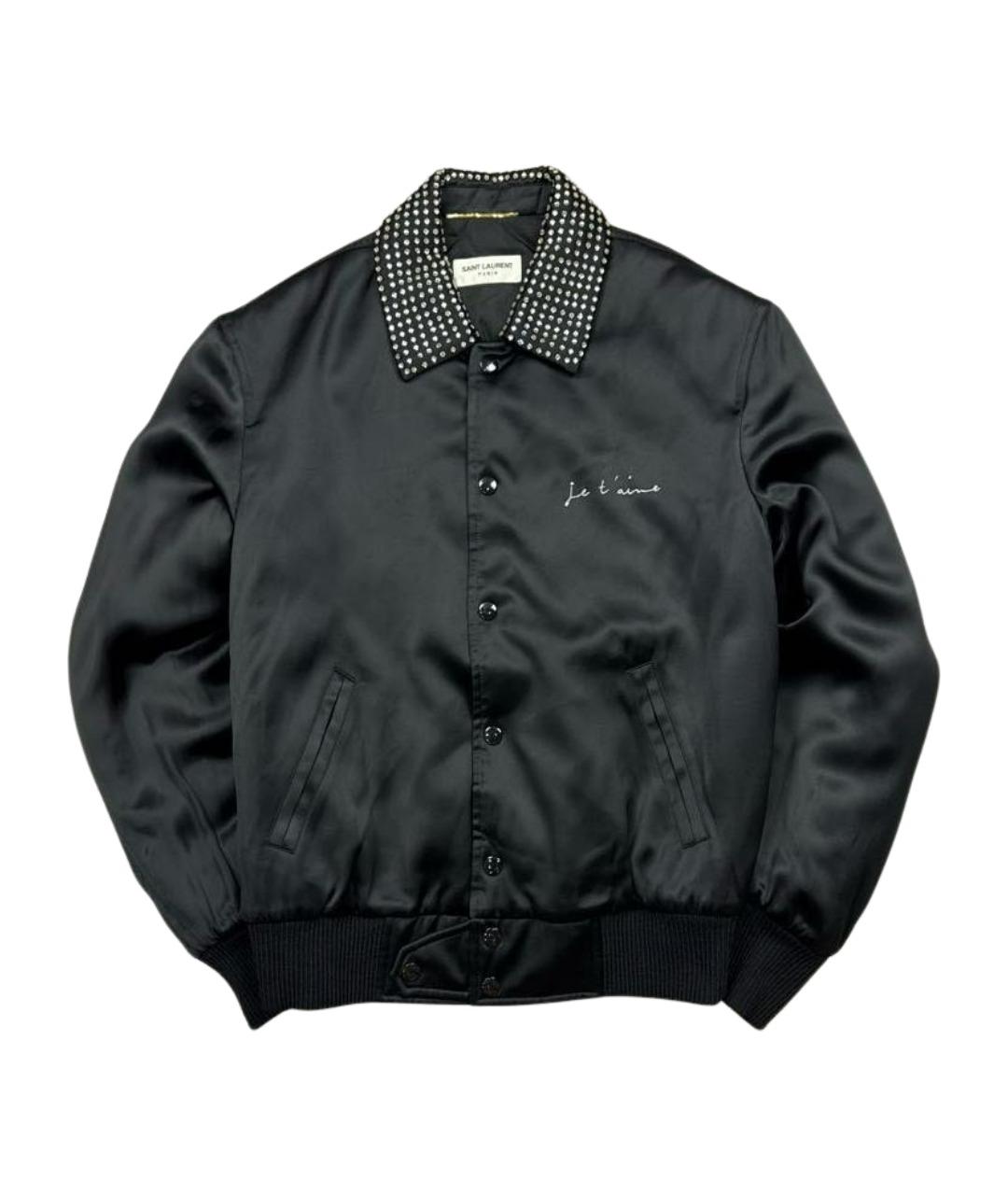 SAINT LAURENT Черная атласная куртка, фото 1