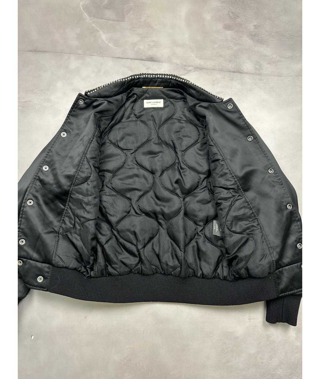 SAINT LAURENT Черная атласная куртка, фото 4