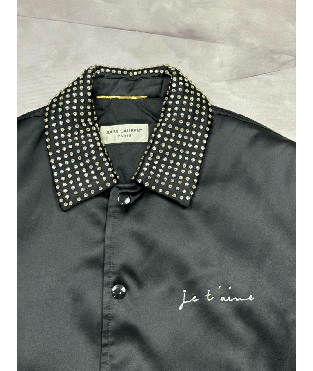 SAINT LAURENT Черная атласная куртка, фото 2