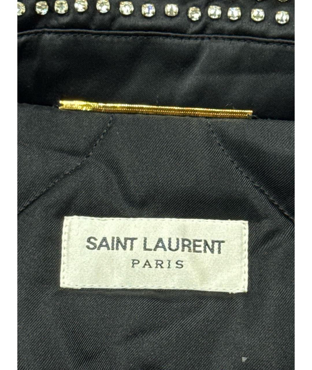 SAINT LAURENT Черная атласная куртка, фото 5