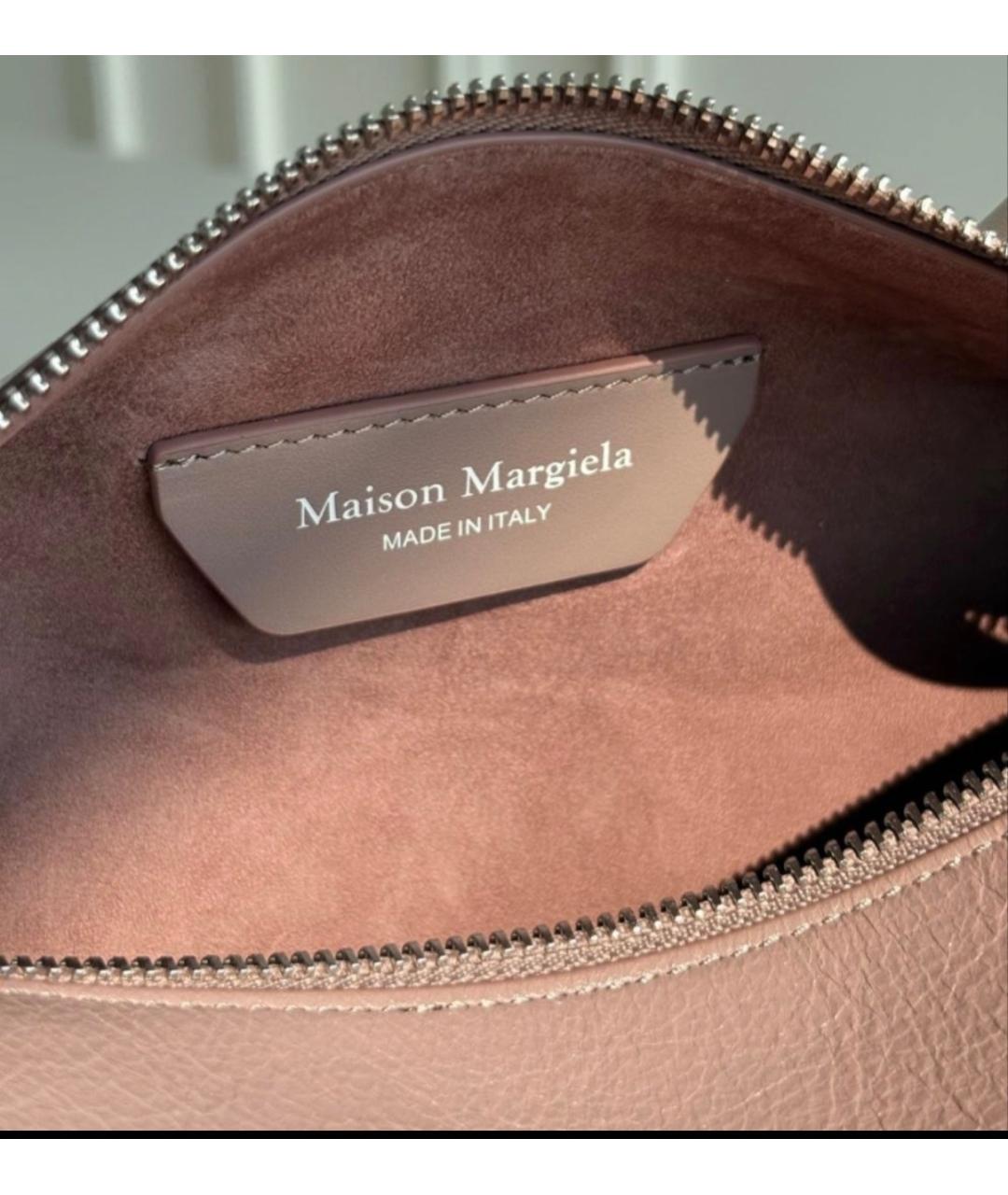 MAISON MARGIELA Розовая кожаная сумка через плечо, фото 4