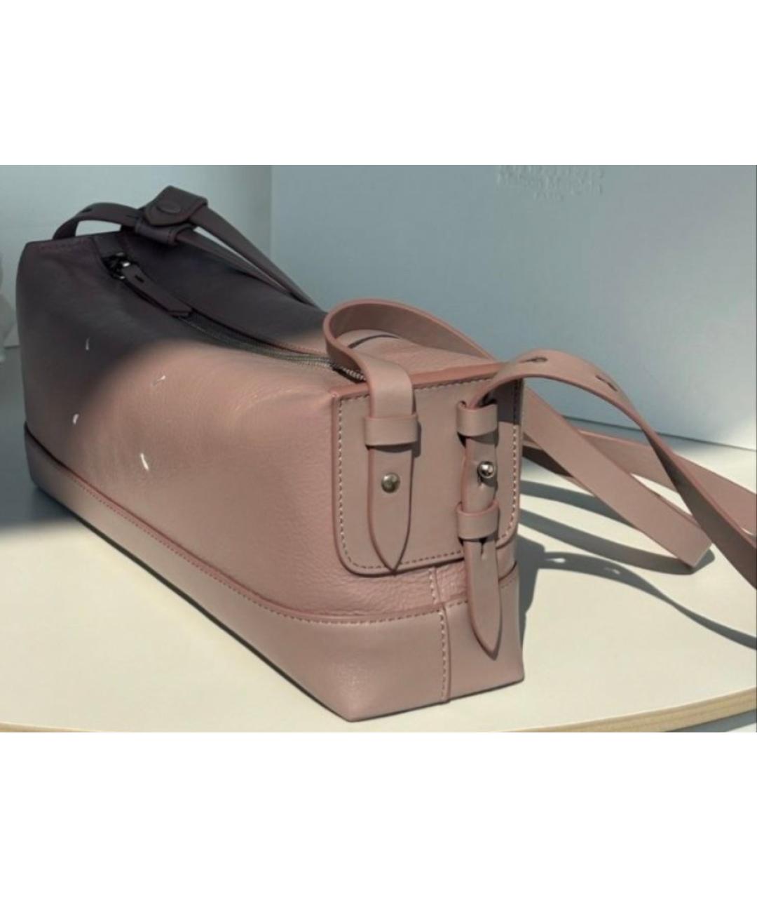 MAISON MARGIELA Розовая кожаная сумка через плечо, фото 2